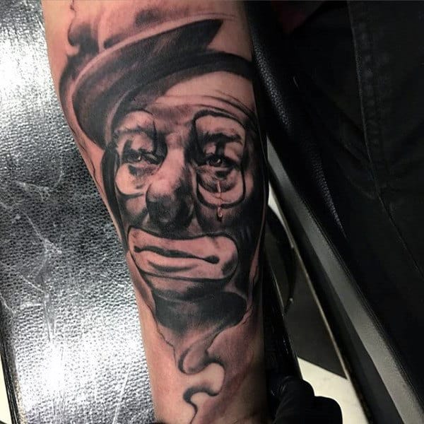 Incredible Guys Clown Outer Forearm Tattoo Ideas