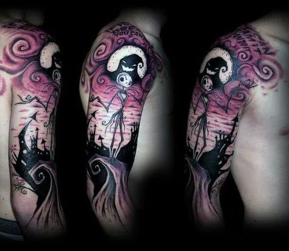 Incredible Guys Night Before Christmas Half Sleeve Tattoos