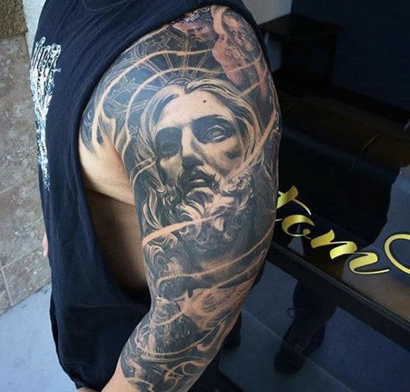 Incredible Mens Jesus Sleeve Tattoo Ideas