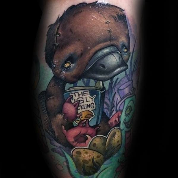 Incredible New School Egl Platypus Tattoos For Men