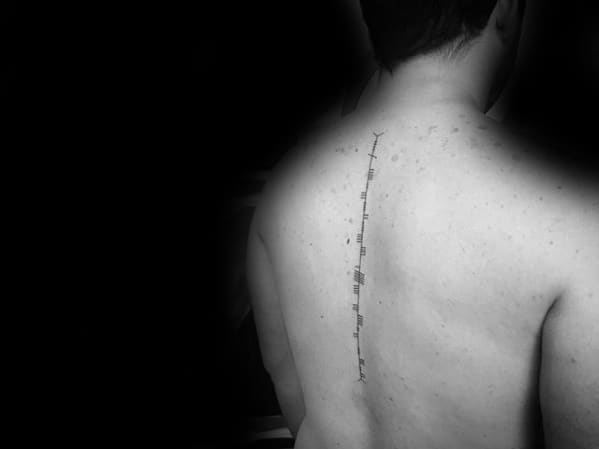 Incredible Ogham Tattoos For Men Spine