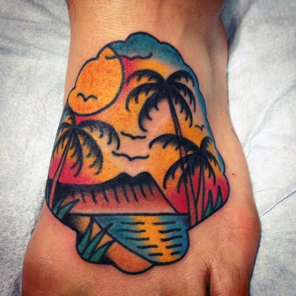 Incredible Palm Tree Tattoo On Hands For Men