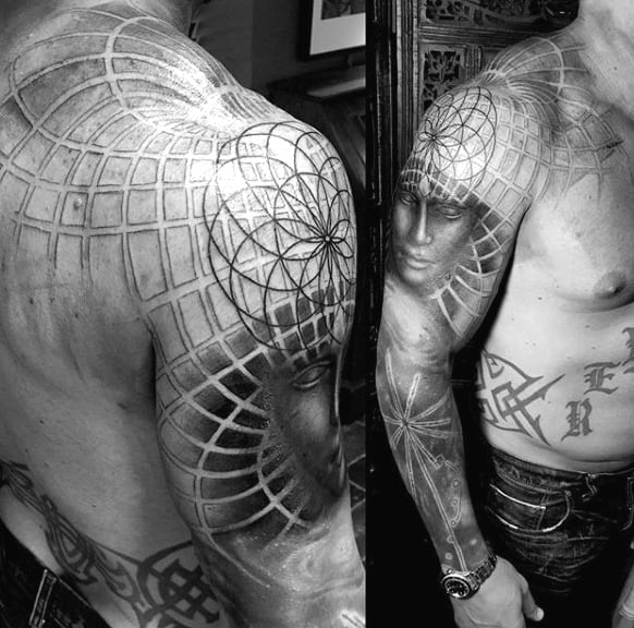 Incredible Sacred Geometry Mens Sciencen Tattoo Sleeves