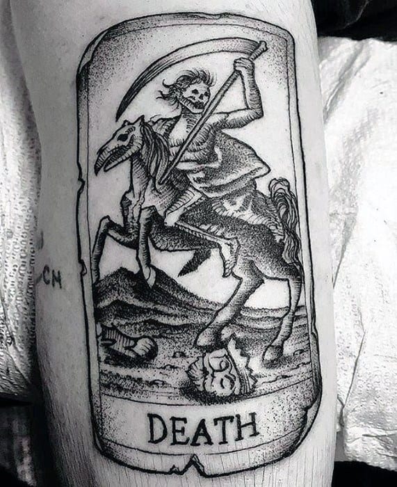 Incredible Tarot Death Card Arm Tattoos For Men
