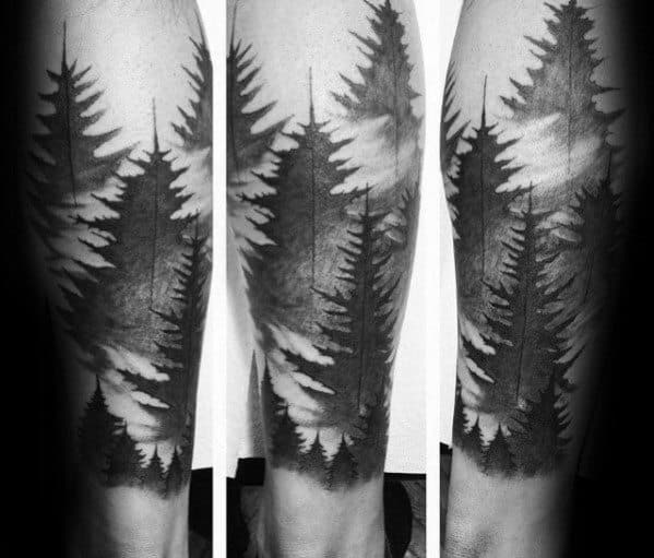 Incredible Tree Line Tattoos For Men On Leg