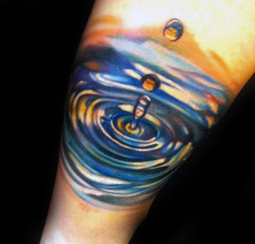 Incredible Water Drop Tattoos For Men On Arm