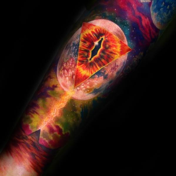 Incredible Watercolor Forearm Sleeve Consciousness Tattoos For Men