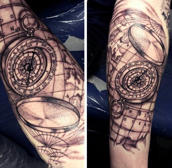 Indian Ocean World Map For Men On Forearm