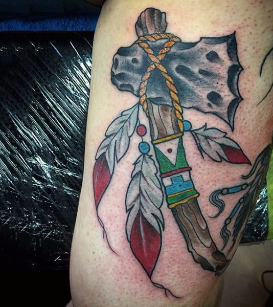 Indian Tomahawk Tattoo Ideas For Guys
