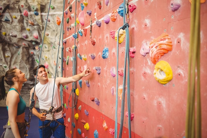 indoor rock climbing rainy day date ideas