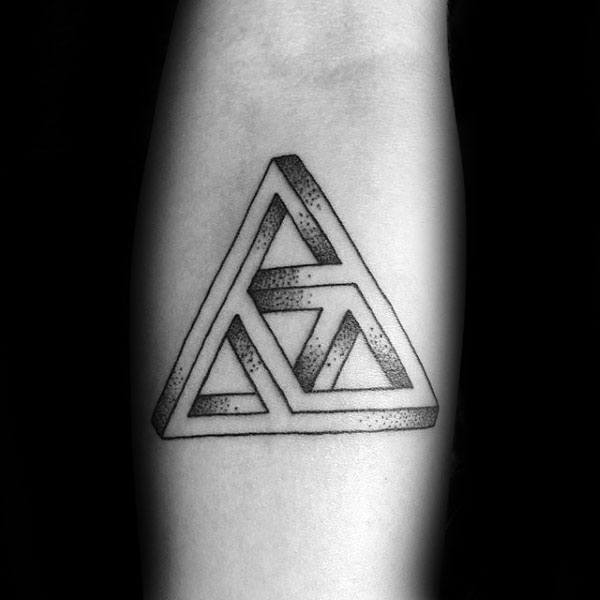 Infinite Triangle Triforce Mens Inner Forearm Tattoo Inspiration