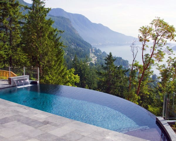 Infinity Edge Home Swimming Pool With Beautiful Mountain View