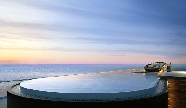 Infity Edge Circular Home Swimming Pool Design Inspiration