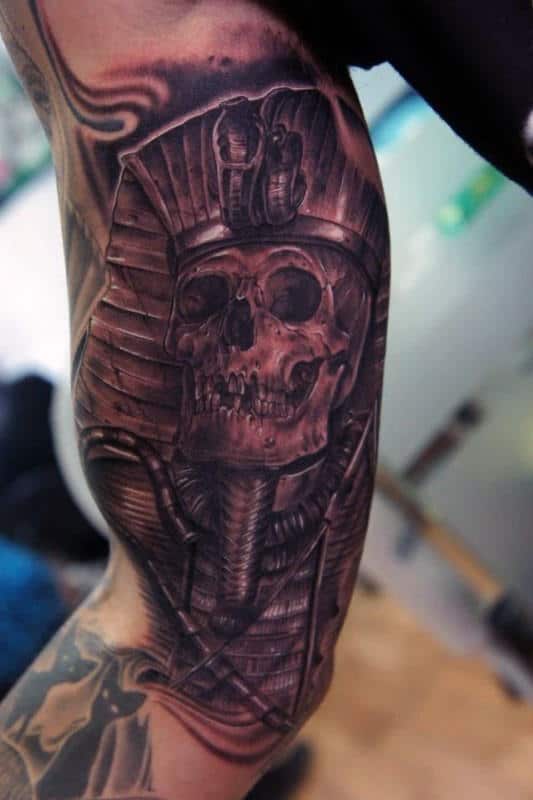 Inner Arm Bicep Guys King Tut Tattoos