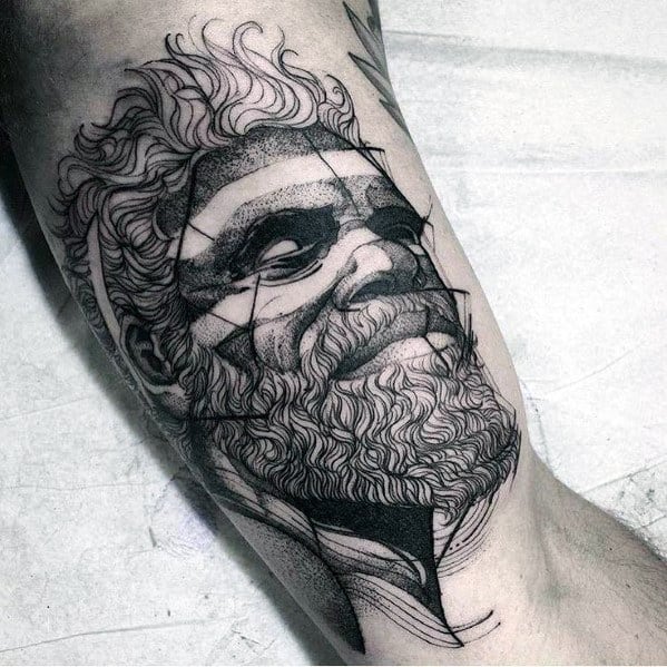 Inner Arm Bicep Guys Tattoos With Sketch Design