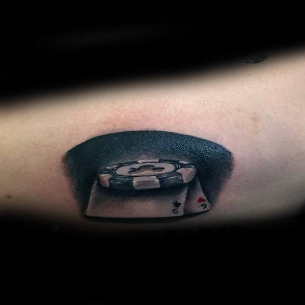Inner Arm Bicep Incredible Poker Chip Tattoos For Men