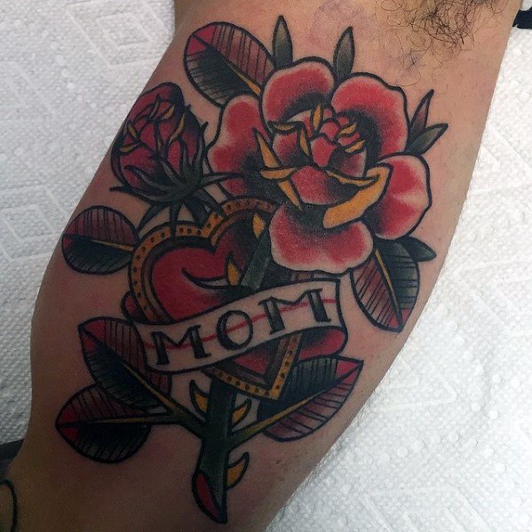 Inner Arm Bicep Incredible Traditional Mom Tattoos For Men
