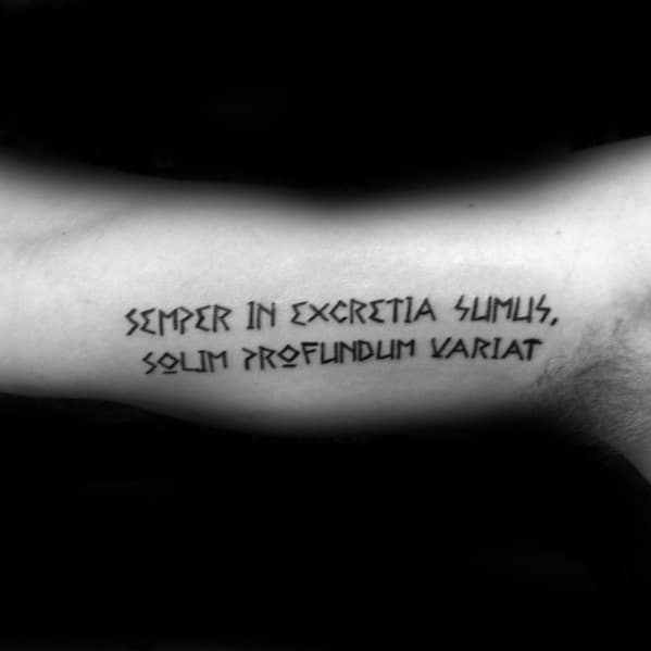Inner Arm Bicep Latin Tattoo Ideas For Gentlemen