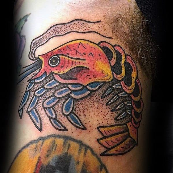 Inner Arm Bicep Masculine Shrimp Tattoos For Men