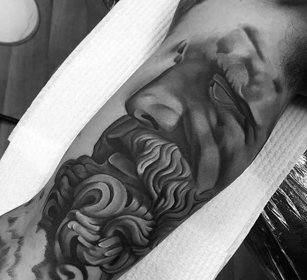Inner Arm Bicep Mens Cool Roman Statue Tattoo Ideas