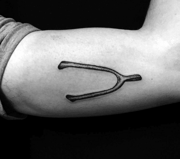 Inner Arm Bicep Mens Cool Wishbone Tattoo Ideas