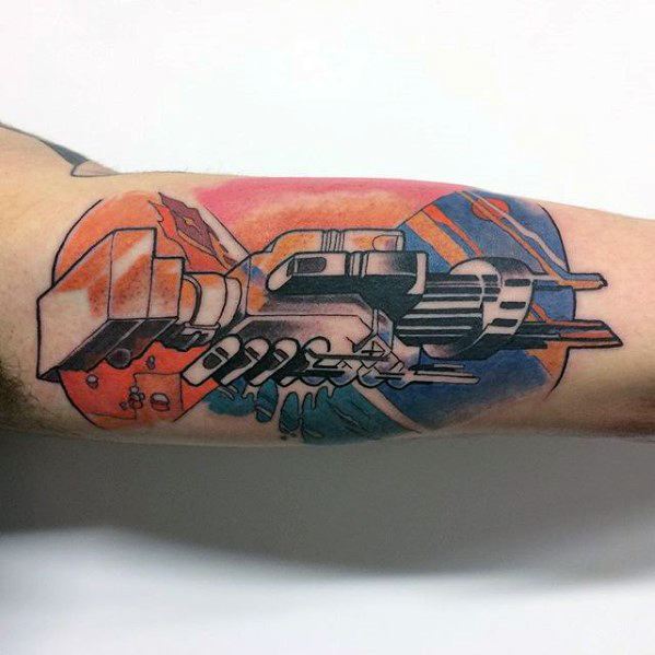 Inner Arm Bicep Pink Floyd Tattoo Designs For Men