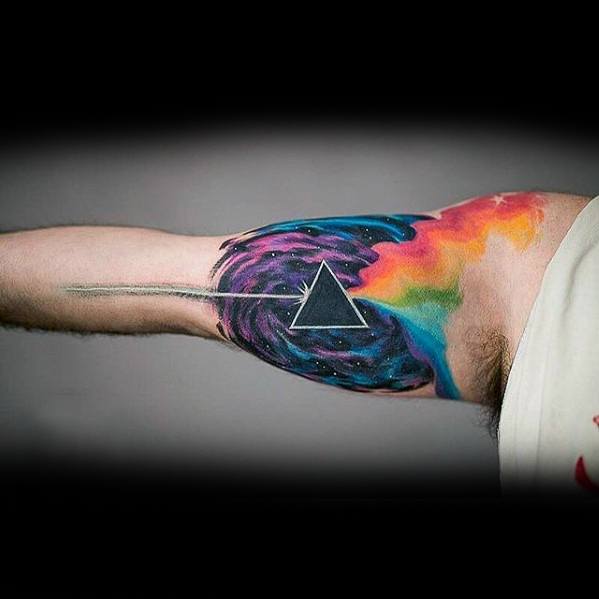 Inner Arm Bicep Watercolor Mens Awesome Pink Floyd Tattoo Ideas