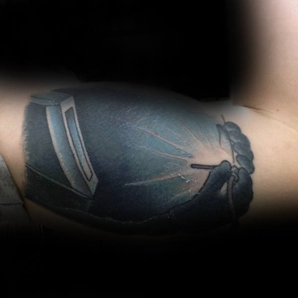 Inner Arm Bicep Welding Guys Tattoo Ideas