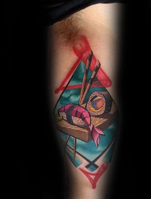 Inner Arm Cool Male Sushi Tattoo Designs