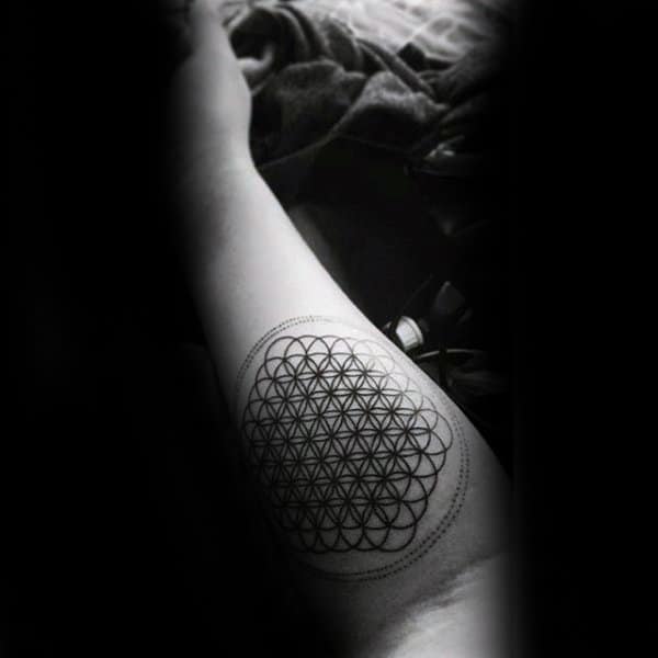 Inner Arm Flower Of Life Mens Geometrical Figure Tattoos