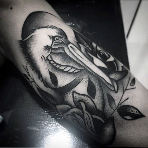 Inner Arm Pelican Mens Tattoo Designs