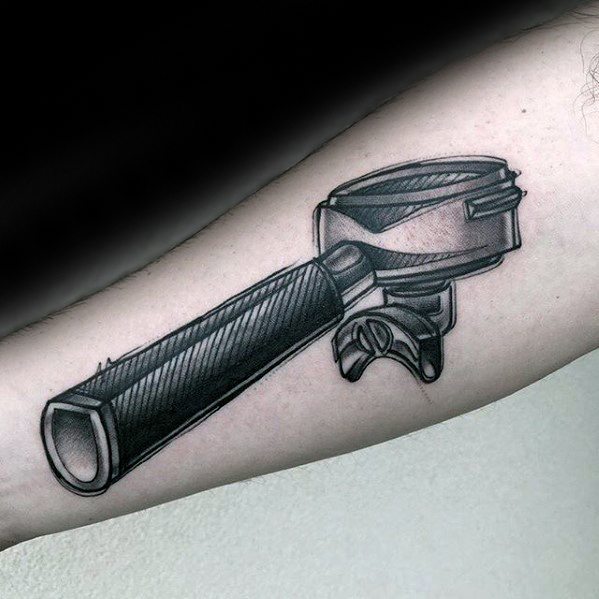 Inner Forearm 3d Coffee Tattoo Ideas For Males