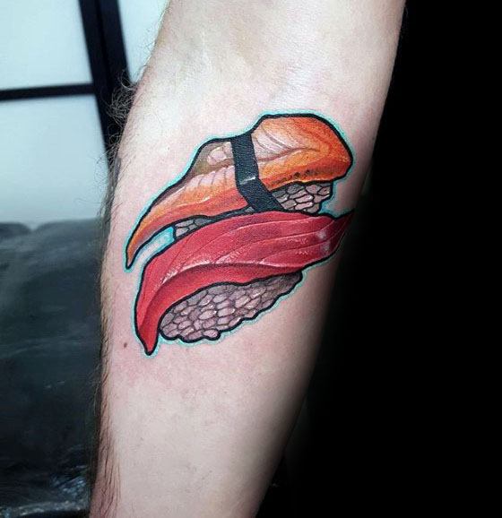 Inner Forearm 3d Sushi Guys Tattoo Ideas