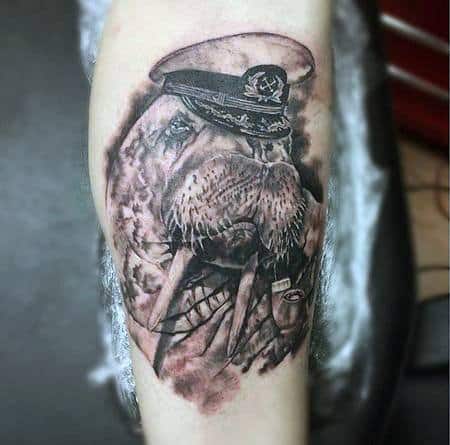 Inner Forearm 3d Walrus Male Tattoos