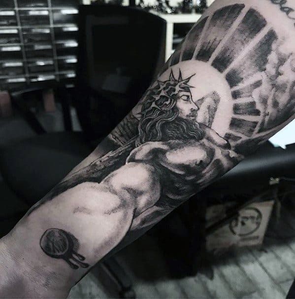 Inner Forearm Amazing Mens 3d Jesus Tattoo Designs