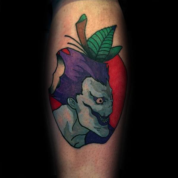 Inner Forearm Apple Death Note Tattoo Ideas For Males