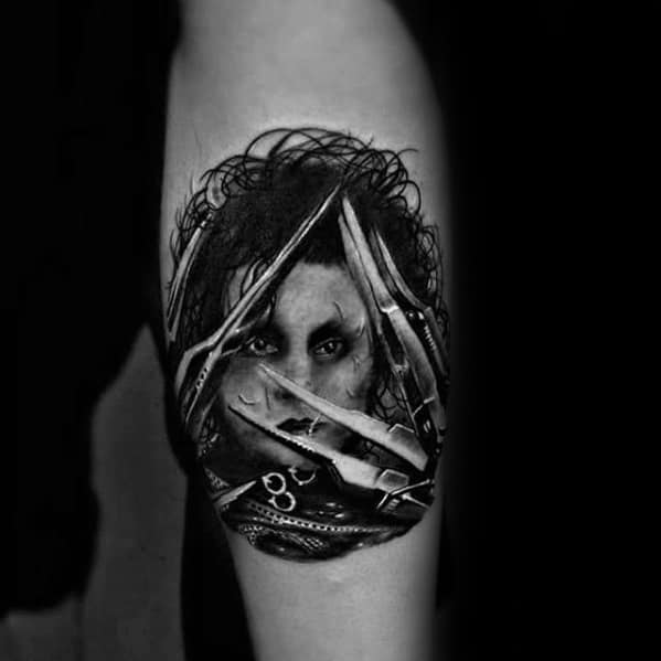Inner Forearm Awesome Ink Edward Scissorhands Tattoos For Men