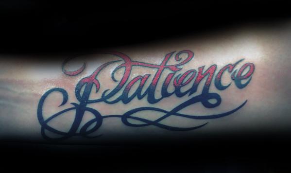 Inner Forearm Awesome Patience Tattoos For Men