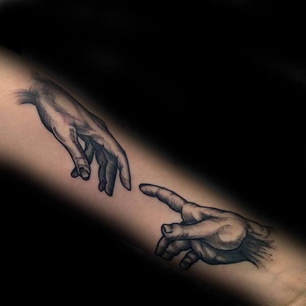 Inner Forearm Awesome The Creation Of Adam Tattoos For Men