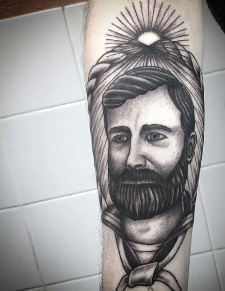 Inner Forearm Black Ink Sailor Tattoo Ideas