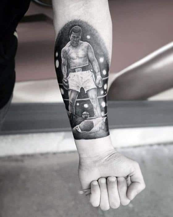 Inner Forearm Cool Male Muhammad Ali Tattoo Designs