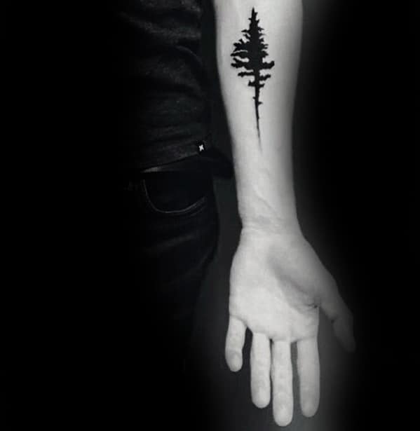 Inner Forearm Cool Simple Tree Tattoo Design Ideas For Men