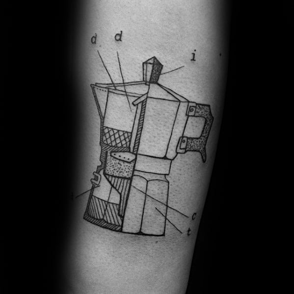 Inner Forearm Creative Coffee Tattoos For Men