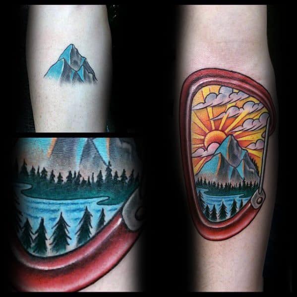 Inner Forearm Distinctive Male Rock Climbing Tattoo Designs