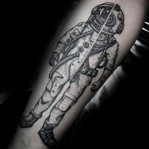 Inner Forearm Diver Guys Tattoo Ideas