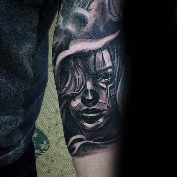 Inner Forearm Female Portrait Male Chicano Tattoos