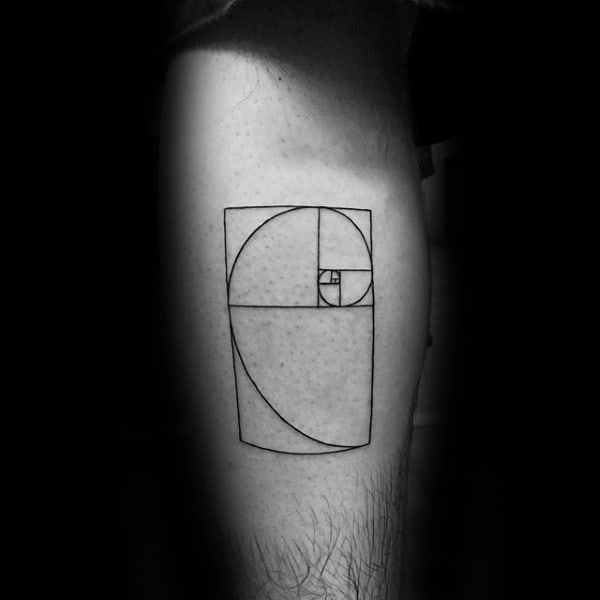 Inner Forearm Fibonacci Spiral Small Simple Tattoo On Gentleman
