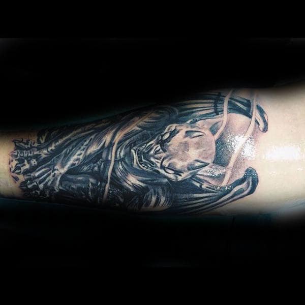 Inner Forearm Gargoyle Tattoo On Guy