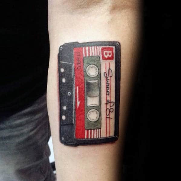 Inner Forearm Guys Summer Of 81 Cassette Tape Tattoo