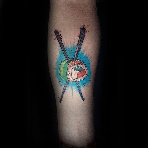 Inner Forearm Guys Sushi Tattoos